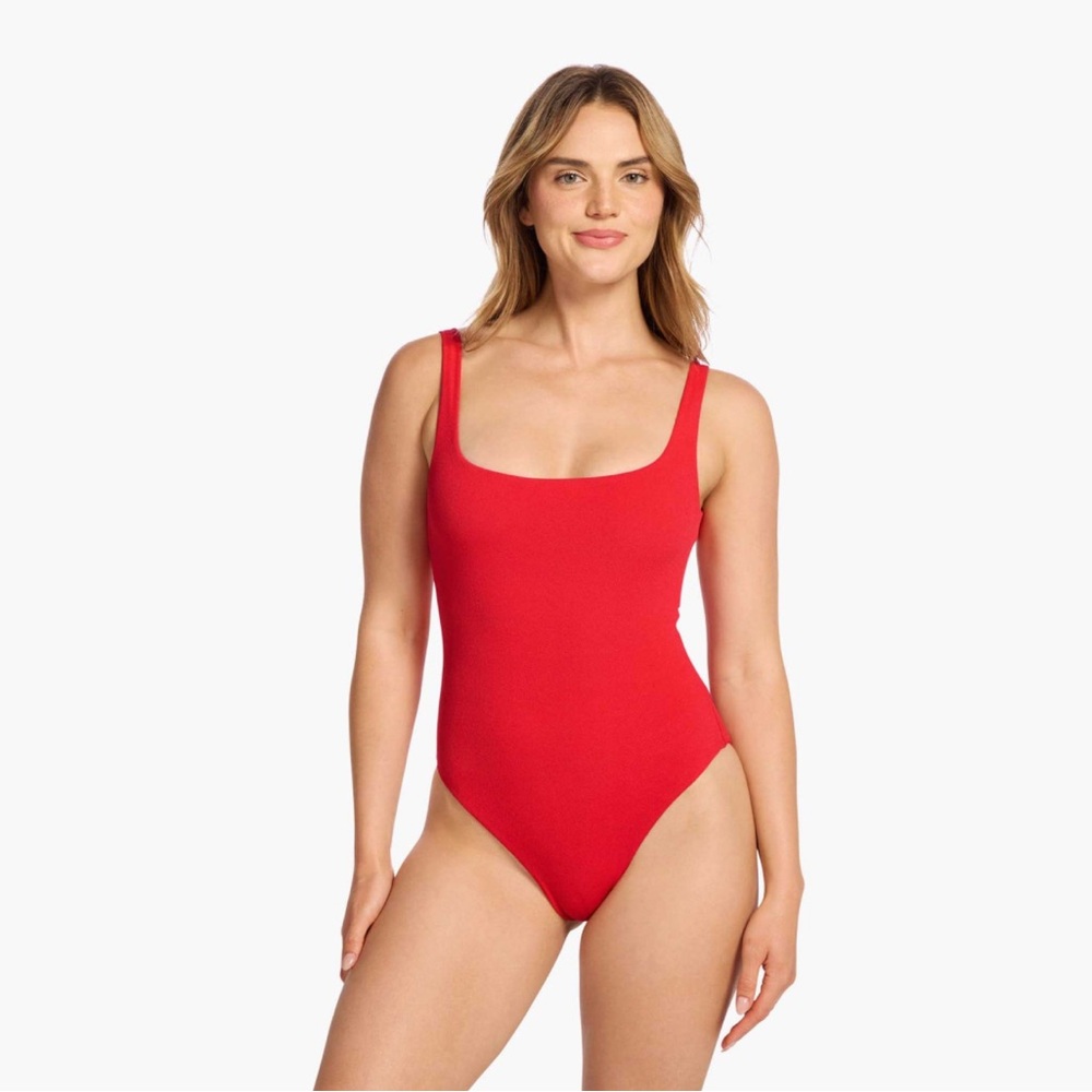 Nuuds Swim Square Neck One Piece in Chili Size Medium